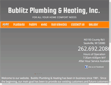Tablet Screenshot of bublitzplumbingheating.com